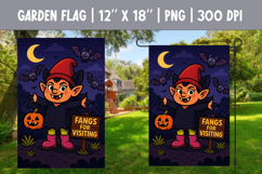 Fangs for Visiting Flag | Halloween Gnome Sublimation PNG Product Image 1