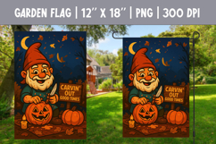 Carvin&#039; Out Good Times | Halloween Gnome Flag PNG Product Image 1