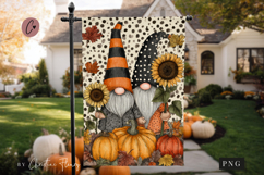 Fall Gnomes Garden Flag Sublimation Design Product Image 3