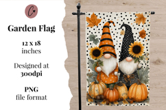 Fall Gnomes Garden Flag Sublimation Design Product Image 2