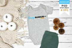 White romper mockup Fall | SVG fall mockup | Autumn mockup Product Image 1