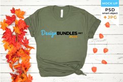 Fall t-shirt mockup Green | Green shirt mockup | Autumn Product Image 1