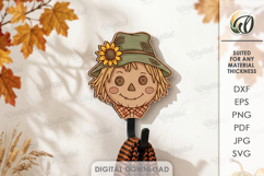 Halloween hook Laser Cut. Wall coat hook SVG. Scarecrow Product Image 1