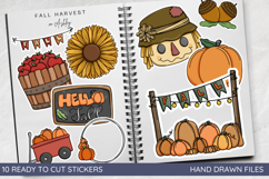 Fall Harvest Stickers - Ready to Cut PNG Files Product Image 1