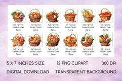 Fall Harvest Clipart Bundle, Watercolor Autumn Clipart PNG