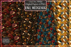 Fall Hedgehog Seamless Patterns Product Image 1