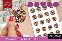 Fall Highland Cow Round Sticker - Autumn Printable Sticker Product Image 1