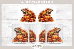 Fall Iguana Animal v7 Mug Wrap Sublimation Product Image 1