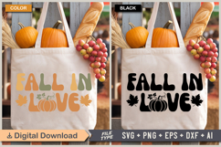 Fall In Love SVG File | Fall Retro SVG Product Image 2