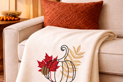 Pumpkin Embroidery Design Fall Leaves Product Image 3
