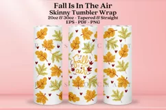 fall is in the air skinny tumbler sublimation wrap with high resolution and transparant background are for 20oz and 30oz skinny tumbler