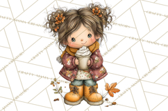 Fall Kids Clipart, Cozy Autumn Children PNG Product Image 4