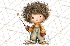 Fall Kids Clipart, Cozy Autumn Children PNG Product Image 4