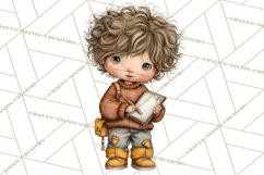 Fall Kids Clipart, Cozy Autumn Children PNG Product Image 3