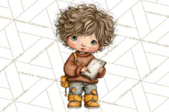 Fall Kids Clipart, Cozy Autumn Children PNG Product Image 3