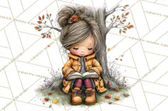 Fall Kids Clipart, Cozy Autumn Children PNG Product Image 5