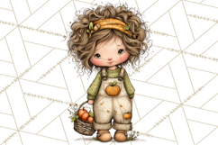 Fall Kids Clipart, Cozy Autumn Children PNG Product Image 3