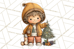 Fall Kids Clipart, Cozy Autumn Children PNG Product Image 2