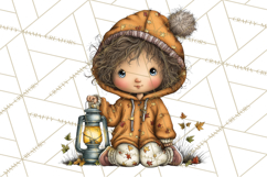 Fall Kids Clipart, Cozy Autumn Children PNG Product Image 5
