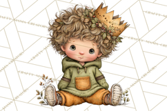 Fall Kids Clipart, Cozy Autumn Children PNG Product Image 5