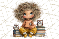 Fall Kids Clipart, Cozy Autumn Children PNG Product Image 2