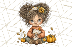 Fall Kids Clipart, Cozy Autumn Children PNG Product Image 3