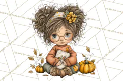Fall Kids Clipart, Cozy Autumn Children PNG Product Image 3