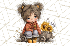 Fall Kids Clipart, Cozy Autumn Children PNG Product Image 4