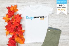 Fall Mockup Kids T-shirt | JPG and PSD mockup Product Image 1