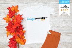 Kids T-shirt mockup Fall | Fall Mockup | JPG and PSD Product Image 1