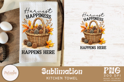 funny fall kitchen towel sublimation design being used as a farmhouse kitchen towel print
