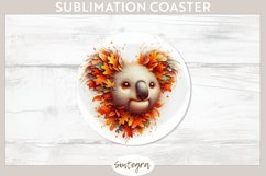 Fall Koala Animal v1 Round Coaster Sublimation Product Image 1