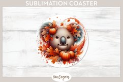 Fall Koala Animal v2 Round Coaster Sublimation Product Image 1