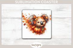 Fall Koala Animal v3 Square Coaster Sublimation Product Image 1