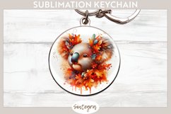 Fall Koala Animal v5 Round Keychain Sublimation Product Image 1