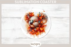 Fall Koala Animal v5 Round Coaster Sublimation Product Image 1