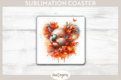 Fall Koala Animal v5 Square Coaster Sublimation Product Image 1