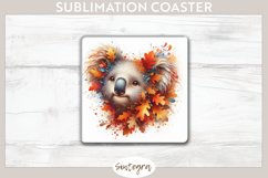 Fall Koala Animal v6 Square Coaster Sublimation Product Image 1