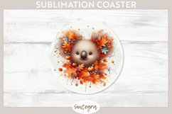 Fall Koala Animal v7 Round Coaster Sublimation Product Image 1