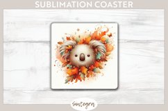 Fall Koala Animal v8 Square Coaster Sublimation Product Image 1