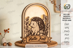 3D Fall Lamp Laser Cut. Night Light. Led Light SVG Product Image 1