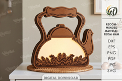 3D Fall Lamp Laser Cut. Night Light. Led Light SVG Product Image 1
