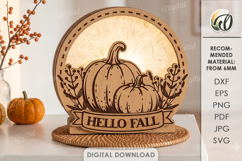 3D Fall Lamps Bundle Laser Cut. Night Light. Led Light SVG Product Image 10