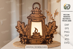 3D Fall Lamp Laser Cut. Night Light. Led Light SVG Product Image 1