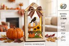 3D Fall Lanterns Decor Bundle Laser Cut. Stand Decor SVG Product Image 2