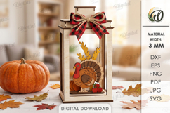 3D Fall Lanterns Decor Bundle Laser Cut. Stand Decor SVG Product Image 8