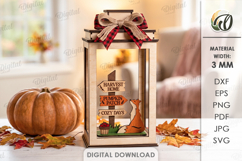 3D Fall Lantern Decor Laser Cut. Standing Decor SVG Product Image 1