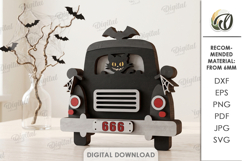 Halloween Layered Car Laser Cut. Standing Decor SVG Product Image 1