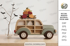 Fall Layered Cars Bundle Laser Cut. Standing Decor SVG Product Image 13
