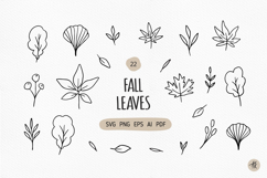 Fall Leaves SVG Bundle, Autumn Clipart PNG, Maple Leaf SVG Product Image 1